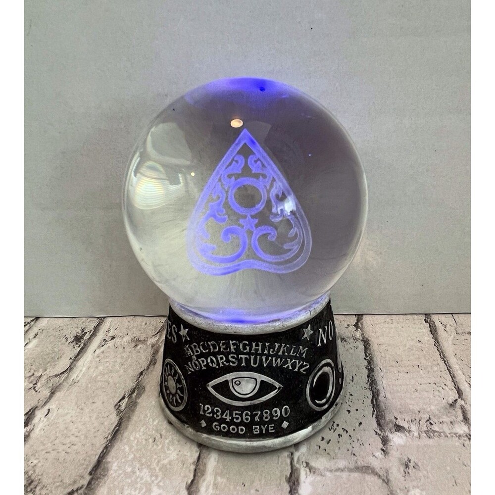 Ebros Wicca Ouija Spirit Board Evil Eye Planchette LED Glass Gazing Ball Statue